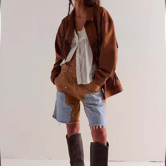 Free People We The Free Knox Vegan Fringe Leather Jacket - Picture 2 of 16